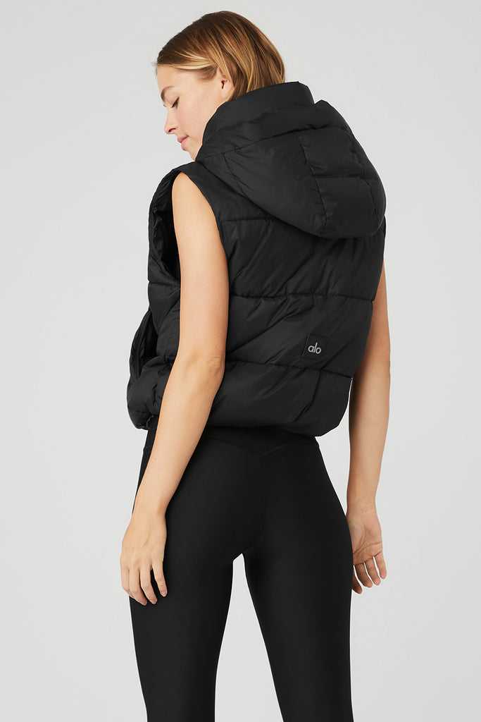 Vesty Alo Yoga Gold Rush Puffer Černé | MDRCABG-21