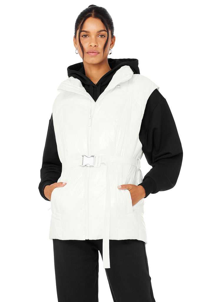 Vesty Alo Yoga Stunner Puffer Bílé | IXCGOUF-49