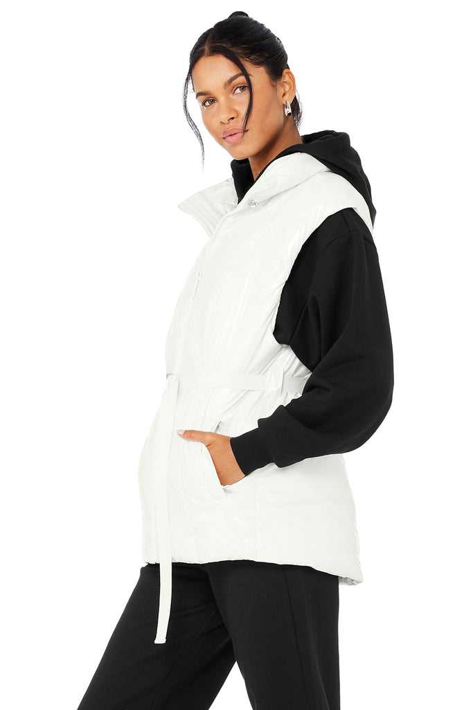 Vesty Alo Yoga Stunner Puffer Bílé | IXCGOUF-49