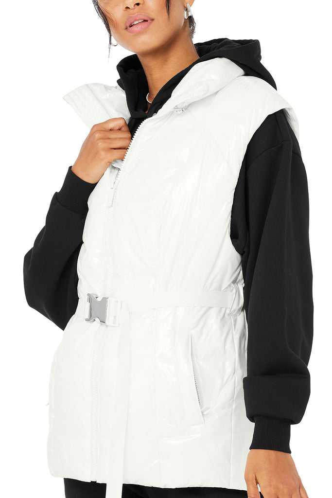 Vesty Alo Yoga Stunner Puffer Bílé | IXCGOUF-49