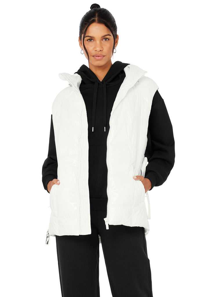 Vesty Alo Yoga Stunner Puffer Bílé | IXCGOUF-49