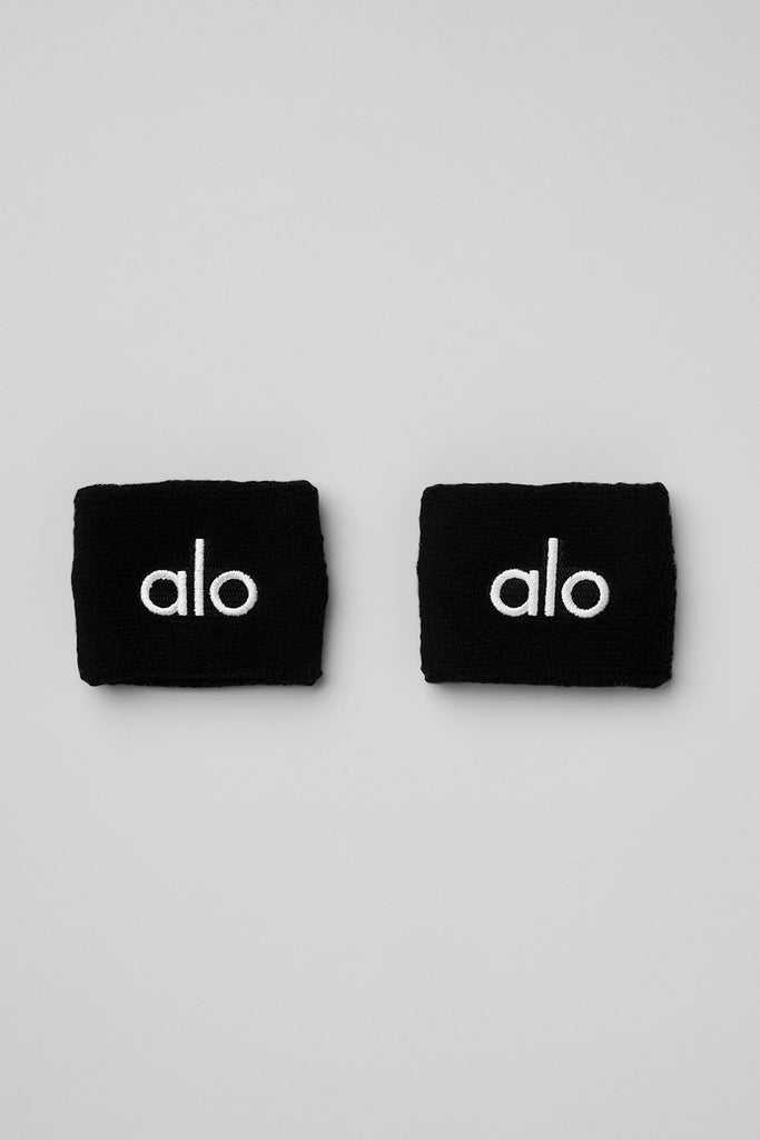 Čelenky Alo Yoga Glow Wristband (2-Pack) Černé | IUSWQCT-40