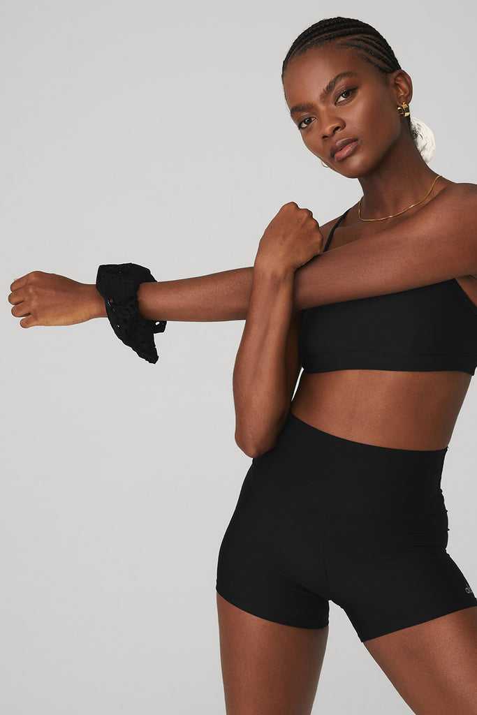 Čelenky Alo Yoga Mesh Haute Summer Scrunchie Černé | HQKILSD-07