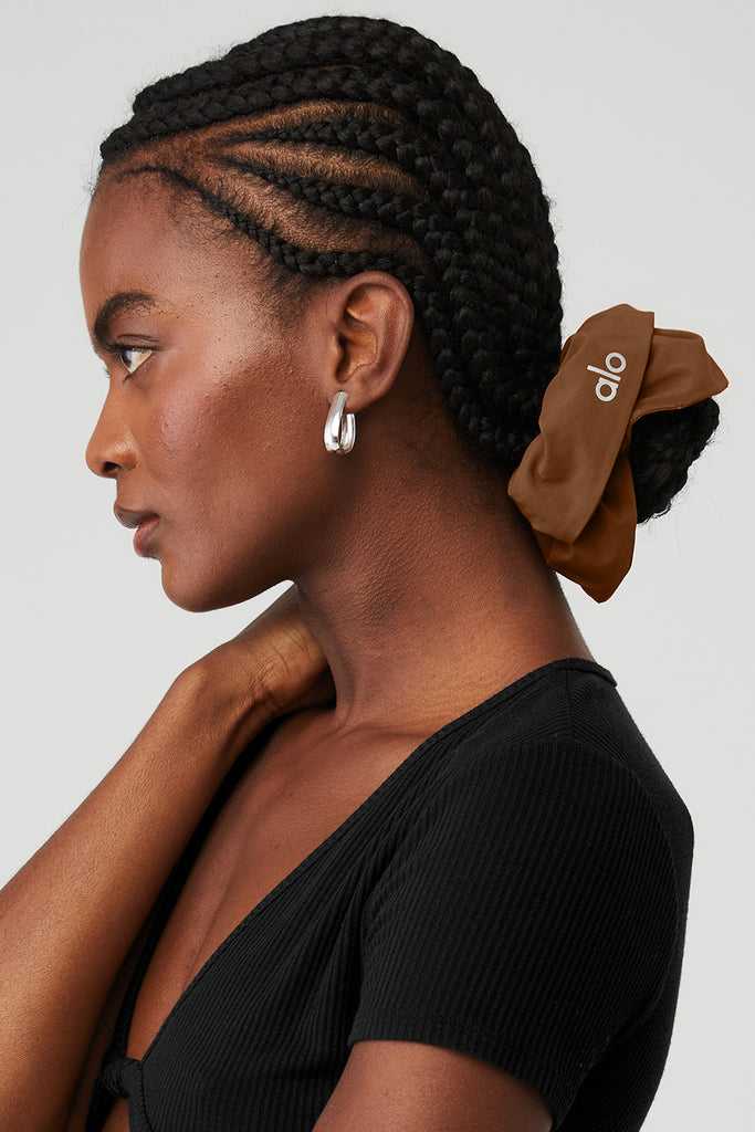 Čelenky Alo Yoga Oversized Scrunchie Hnědé | NALRHSQ-94