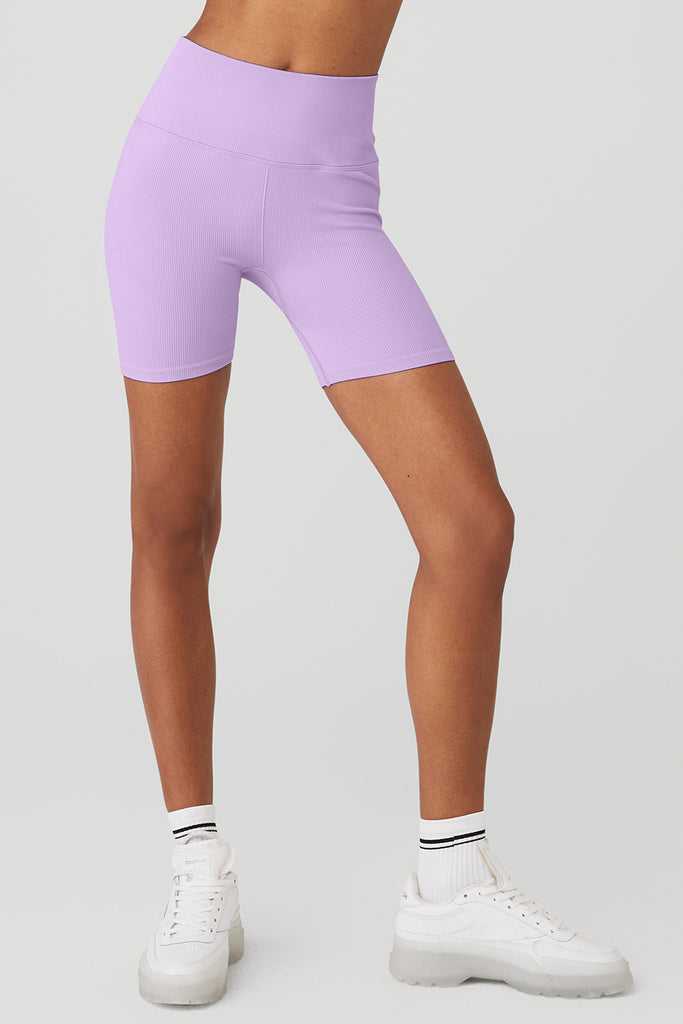 Šortky Alo Yoga 5 Seamless Žebrovaný Favorite Fialové | ULMSYFV-70