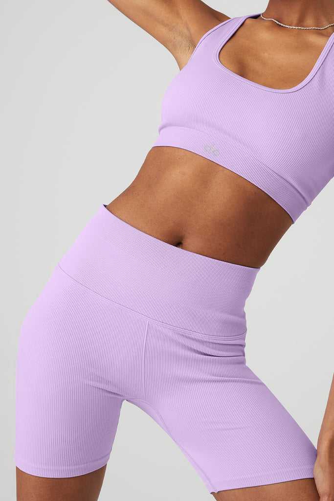 Šortky Alo Yoga 5 Seamless Žebrovaný Favorite Fialové | ULMSYFV-70